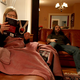 The Pastors settle in for what has become a typical Friday night together.